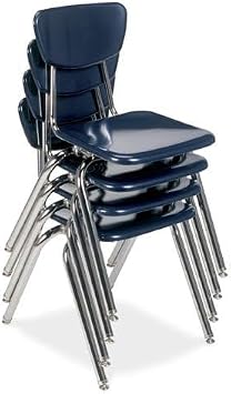 Virco 3014 (4-Pack) School Chairs 14 H, Stackable Classroom Seating for Kindergarten to 2nd Grade Students - Red