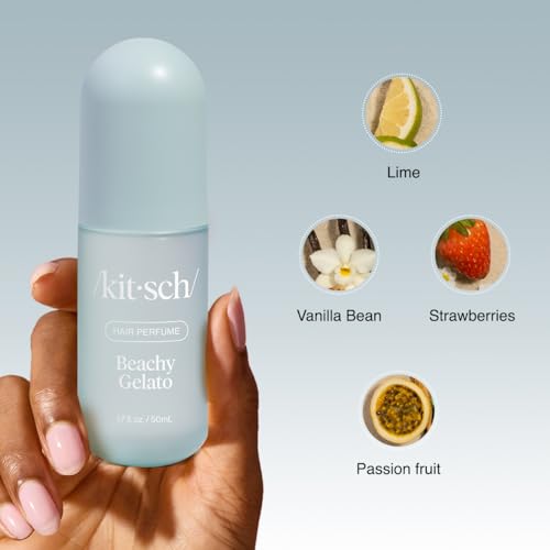 Image of Kitsch Hair Perfume for Women- Beachy Gelato | Clean, Deodorizing & Patented Odor-Eliminating Technology Hair Spray & Body Mist- Freshen Hair, Body & Pillows- Tropical Citrus, Vanilla Bean Scent- 50mL