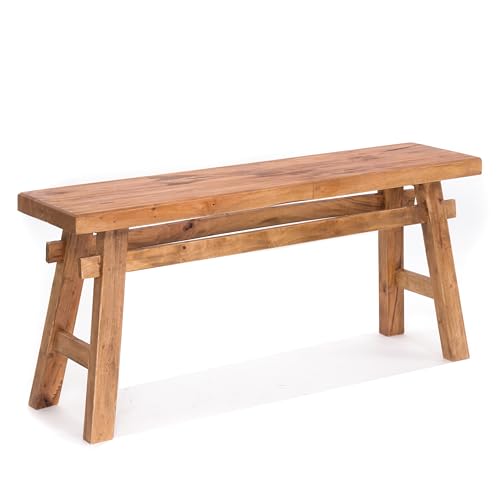 DESIGN DELIGHTS SITZBANK East | Mahagoni, 118x27,5x53cm (BxTxH) | natürliche Holzbank, rustikale Flurbank, Küchenbank, Vintage Beistellbank, Bettbank | Farbe: 01 Natur-Vintage DESIGN DELIGHTS SITZBANK East | Mahagoni, 118x27,5x53cm (BxTxH) | natürliche Holzbank, rustikale Flurbank, Küchenbank, Vintage Beistellbank, Bettbank | Farbe: 01 Natur-Vintage