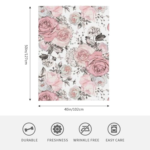HGOD DESIGNS Watercolor Floral Blanket - Image 2