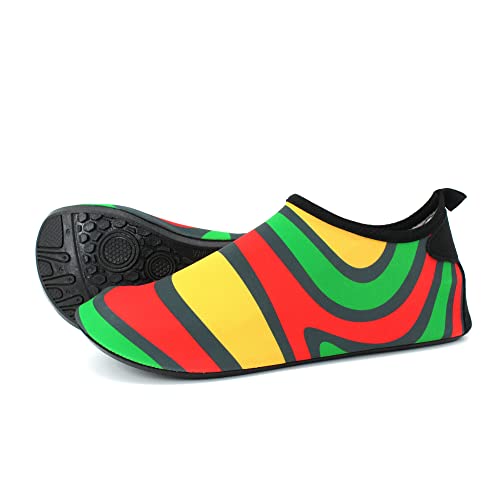 Image of Water Shoes for Women and Men Quick-Dry Swim Beach Shoes for Outdoor Surfing Yoga Exercise Jamaica Flag Caribbean Reggae Rasta