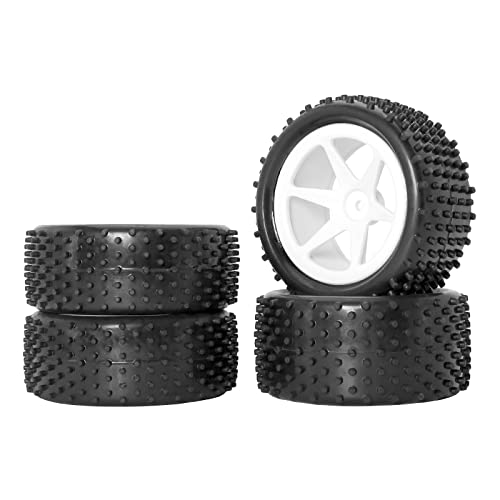 Rc Station 12Mm Hex Wheels And Tires For Traxxas Bandit Tires And Wheels For Wltoys 144001 Redcat 1/10 Rc Buggy Tires And Wheels Preglued 4Pcs With Foam Inserts Od 3.38", Width Front 1.26" Rear 1.4" #TOP2