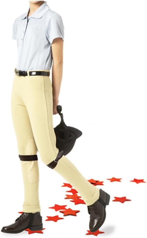 Tan Mid-Weight Lycra Pull-On Cuff Jod Breeches for Kids by EQUISTAR