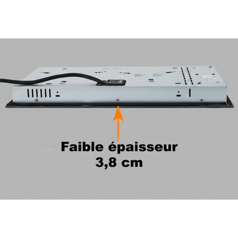 BELDEKO Plaque Vitrocéramique 2 Foyers Extra Plate Encastrable 3000W Commandes Tactiles Minuteur Sécurité Enfant