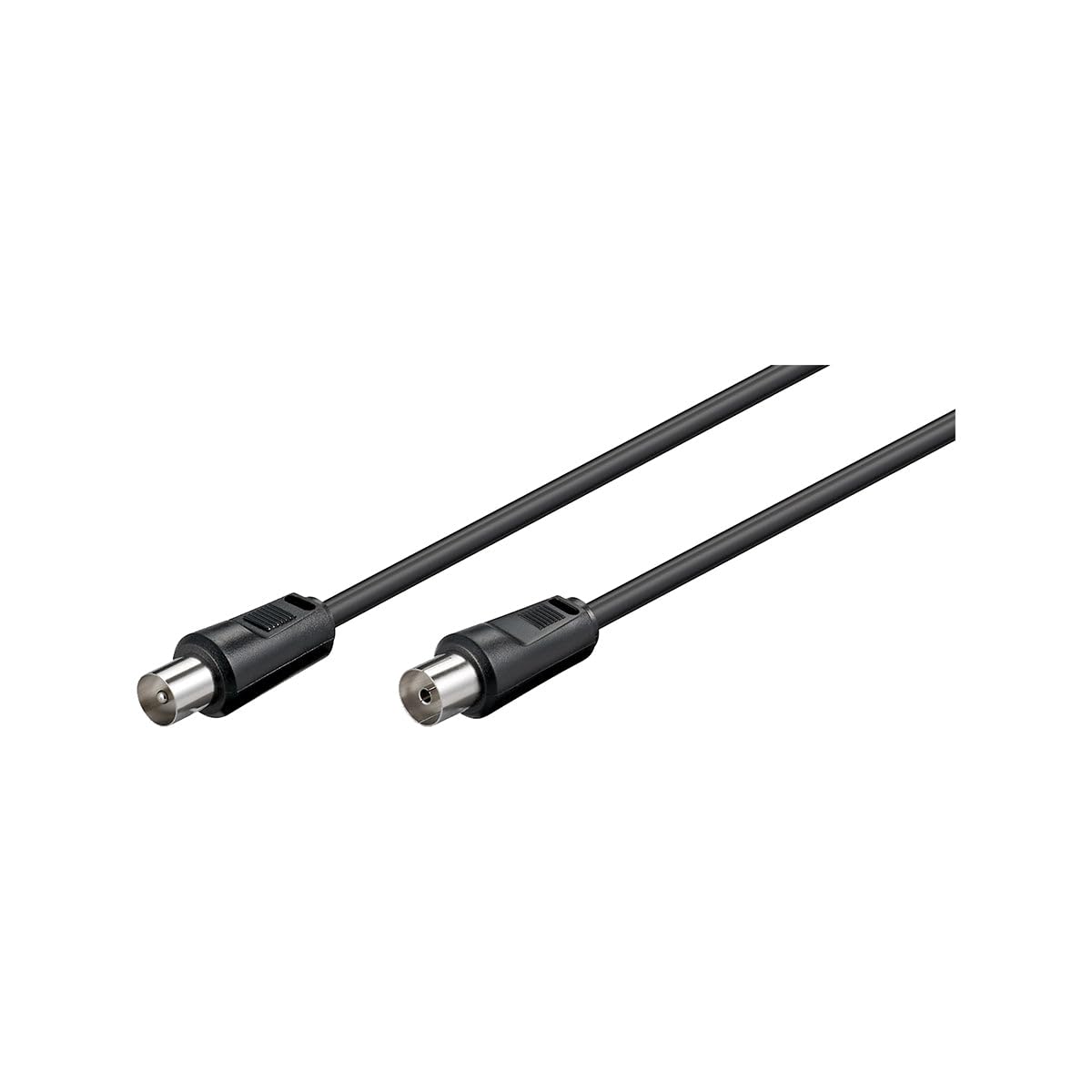 Goobay 11720 Cavetto Coassiale Antenna Coax 9.5 mm (70 dB), Schermatura Doppia, Nero, 1.5 m Lunghezza del Cavo