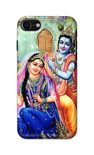 Image of Printed Hard Back Cover Case for Apple iPhone 7 | iPhone 8 | iPhone SE 2020 | SE2 2020 | iPhone SE3 2022 Back Cover (Radha Krishna) -1803