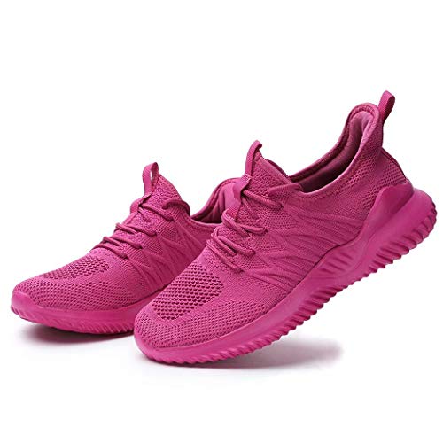 Image of Womens Ladies Walking Running Shoes Slip On Lightweight Casual Tennis Sneakers Girls Kids Zapatos de Mujer Rose