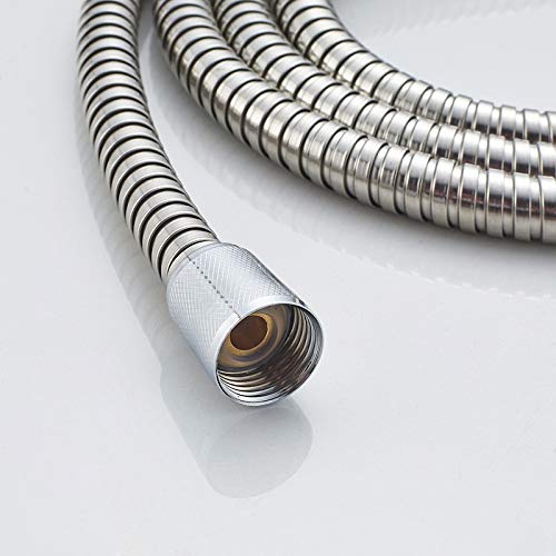 QUNINE Duschschlauch aus Edelstahl, 1,2 m, 1,5 m, 2 m, Duschschlauch, weiches Duschrohr, Flexibles Badezimmer-Wasserrohr, Silber, gemeinsame Sanitärschläuche (120 cm) (150 cm) (200 cm)