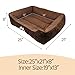 Long Rich HCT REC-005 Reversible Rectangle Pet Bed with Dog Paw Printing, Coffee, By Happycare Textiles, 25 by 21 inches