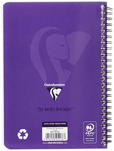 Clairefontaine Europa Notebook 180 Pages A5 Purple (Pack Of 5) 5813Z - 3