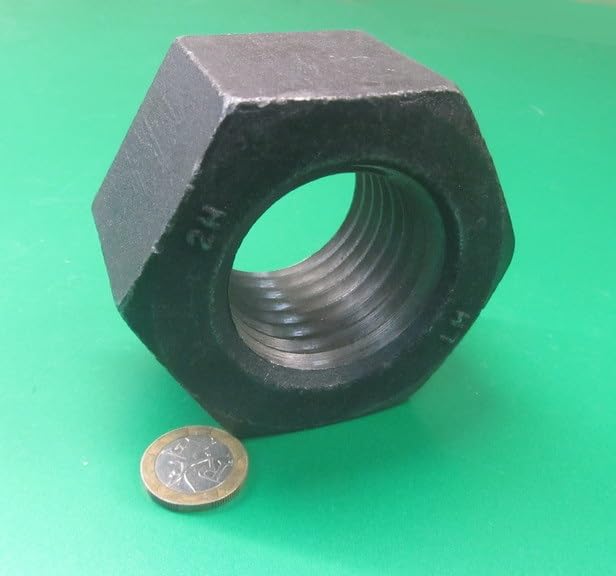 Grade 2 Steel Extra Wide Hex Nuts RH 2"-4 1/2 Thread x 3-1/8" W x 1-31/32" H 1 Pc