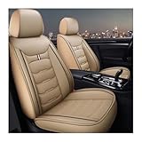Housse Siege Voiture pour Peugeot 206 CC (2D) / 207 CC (WD) / 307 CC (3B) Coupé, Coussin en Cuir De Première Imperméable Et Résistant À l'usure, Housses Siege Avant Auto Protection(Beige)