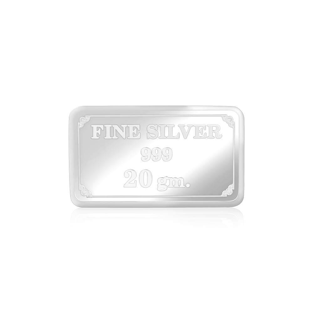 Ganesh Laxmi 999 Silver Coin Bar for Puja and Gifting | Pure Silver Rectangular Coin with Shubh Labh Engraving | Silver Coins for Gifts, Diwali, and Pooja.