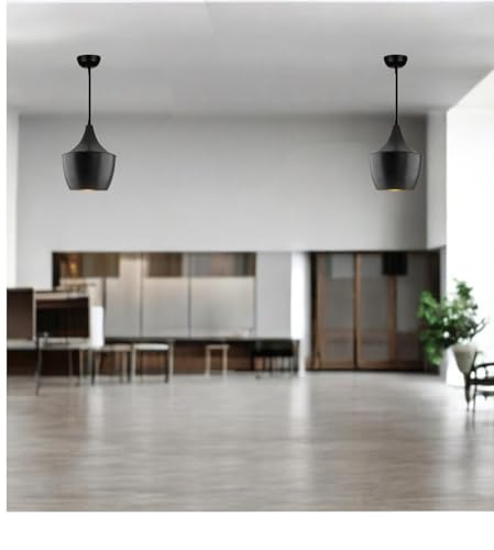 Image of GreyWings Modern Black Aluminium Pendant Light for Ceiling, Adjustable Hanging Lamp with, Decorative Indoor Light for Living Room, Kitchen, Dining,(Big) Pack of 1