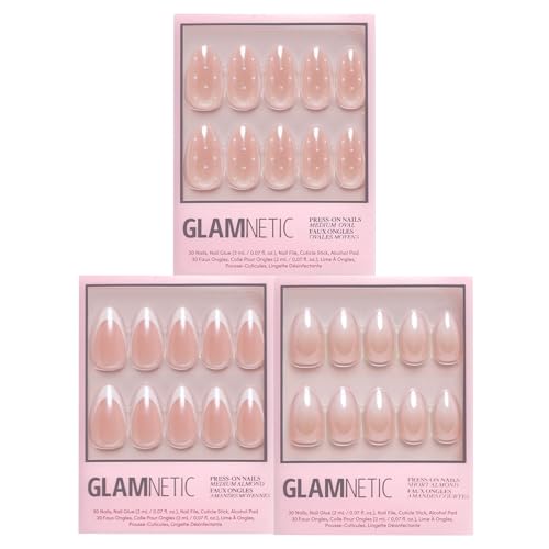 Glamnetic Press-On Nails Bundle - Sugar Glazed, Mother Pearl &