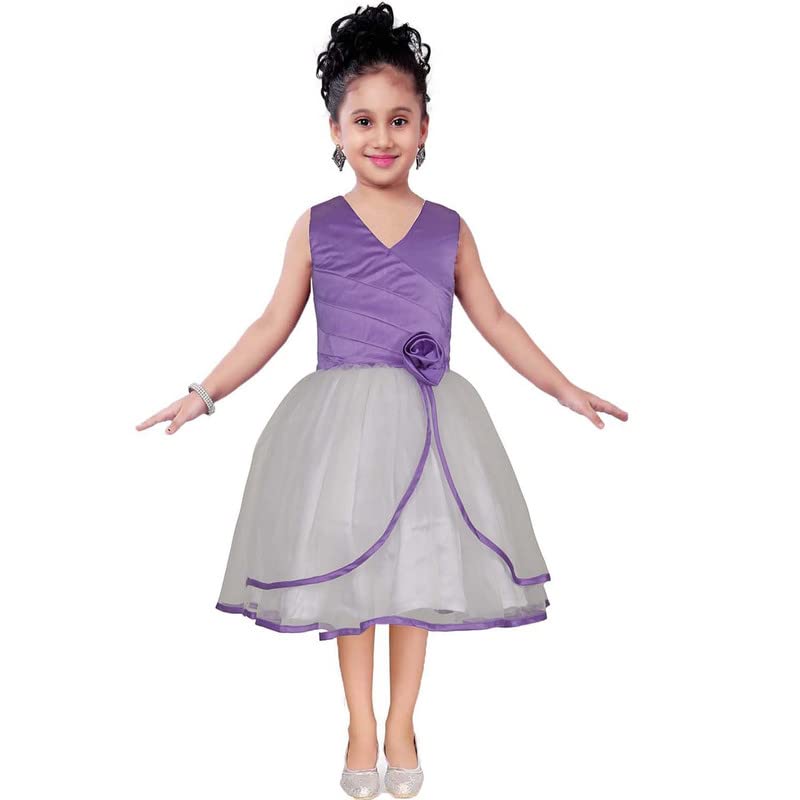 Image of SOFYANA Girl's Satin A-Line Knee-Length Dress
