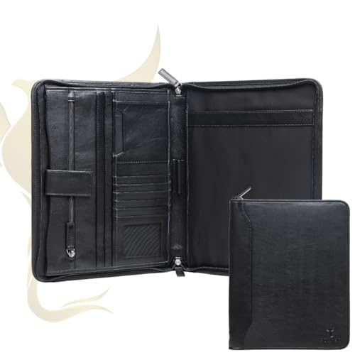 Porte-documents cuir véritable noir A4 Hörner avec trieur tablette 12 pouces
