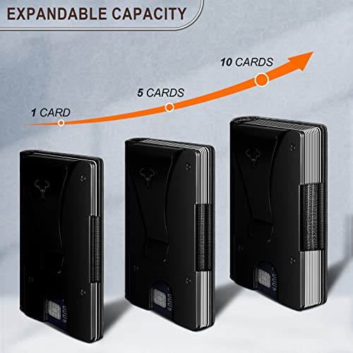 Mens Money Clip,Slim Leather Wallet Card Case For Men Expandable for 11 Cards RFID Blocking3