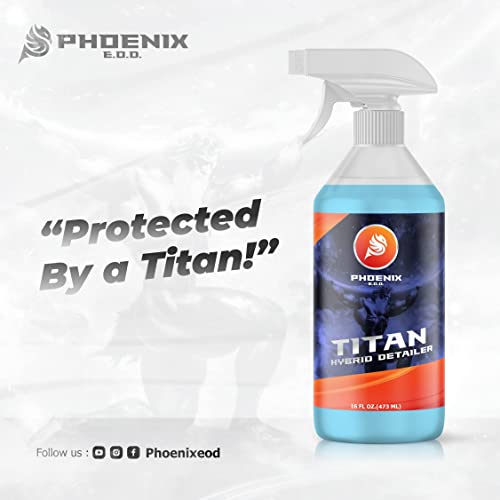 Titan Sio2 Hybrid Detailer - Hydrophobic Top Coat - Paint Sealant Protection - Waterless Detail Spray For Car Detailing - Add Shine + Gloss - 16Oz #TOP7
