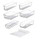 1 Sagler fridge bins and organizers Set of 10 - Stackable refrigerator bins set includes 6 bins for food containers and 4 precut shelf liners for fridge shelf's