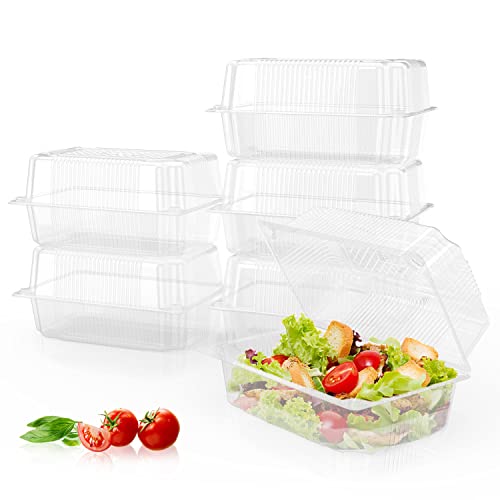 Mfdsj 200 Pieces Clear Hoagie Container, Plastic Hinged Food Container, Disposable Clamshell Take Out Food Containers For Salads, Hamburger, Fruit, Cake, Cookie #TOP6