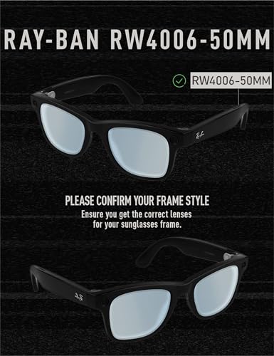 Image of ToughAsNails Replacement Lenses for Ray-Ban Meta Wayfarer RW4006 50mm Sunglasses, Easy To Install | Impact Resistant