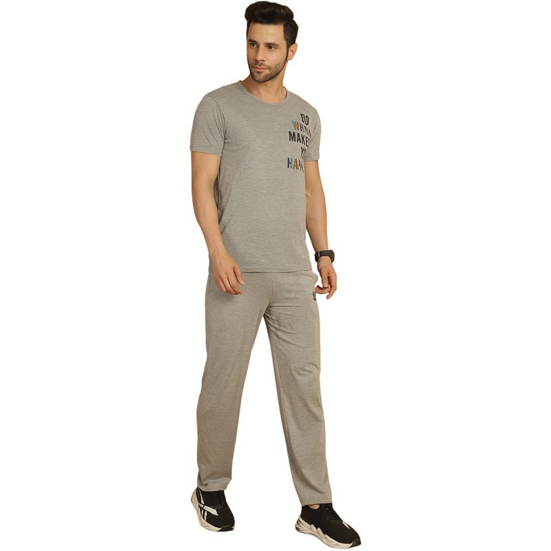 Image of VIMAL JONNEY White Cotton Printed CO-ORD Set Tracksuit for Men-T PRT 23 WHT D10 WHT. 02-P