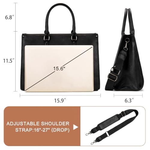 Montana West Laptop Tote Bag for Women 15.6 Inch Waterproof Leather Computer Bags Business Office Work Briefcase Black by Montana West - Image 5