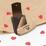 Beard Comb for Men Pocket Folding Combs for Mustache & Hair Travel Natural Wooden Comb with Real Man Engraving - Perfect for Use w/Beard Balm Oil (The Bearded Man) - Image 4
