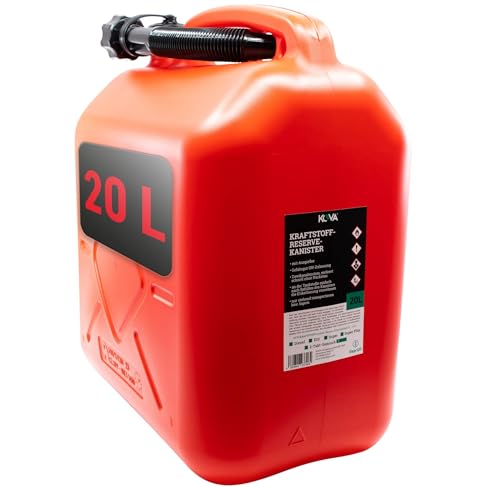 KOVA® 1x Benzinkanister 20L ROT Dieselkanister Reservekanister Kraftstoffkanister 20 Liter Wasserkanister für Benzin Diesel Wasser AdBlue, Auswahl: 5 10 10L ltr 5L 20-Liter-Kanister & Außgießer