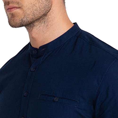 Image of Parx Men's Pure Cotton Solid Pattern Slim Fit Semi Cutaway Collar Full Sleeve Casual Shirt