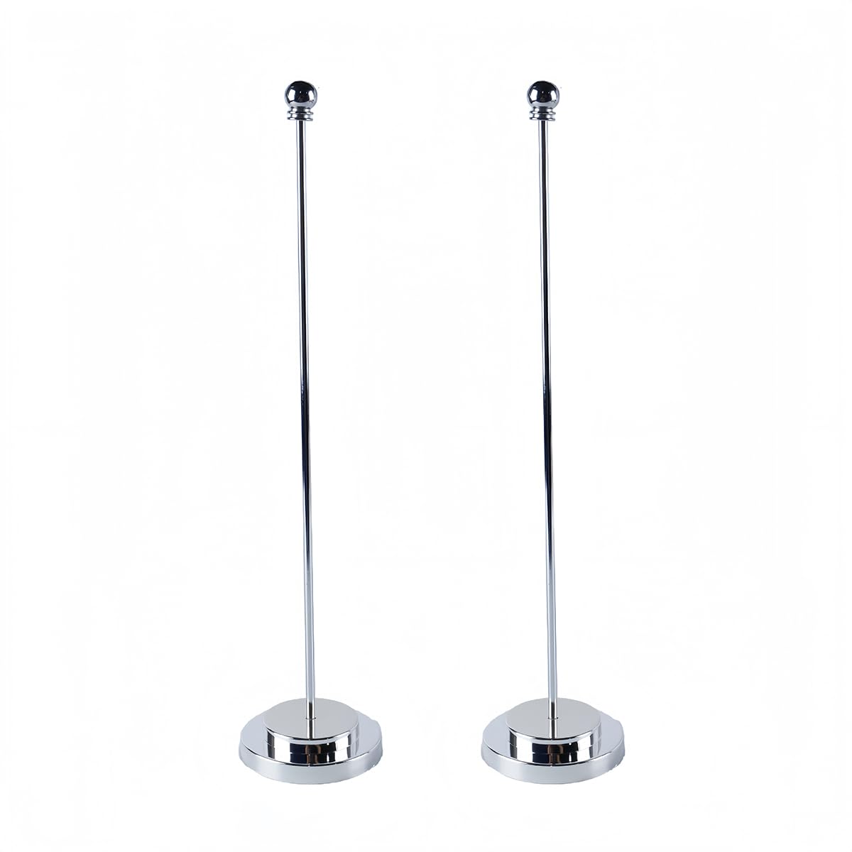 Hoite 2Pcs Table Flag Pole Stainless Steel Desk Flag Holder Small Desktop Stand for Office Conference Room Decoration Silver