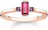 Thomas Sabo Damen-Ring Stein Baguette-Schliff rot 925 Sterlingsilber roségold vergoldet TR2258-540-10-52