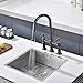 SUMERAIN Bridge Kitchen Faucet with Pull Down Sprayer, 3 Hole Kitchen Sink Faucet 2 Handle 8 Inch Faucet for Kitchen Sink Stainless Steel Oil Rubbed Bronze