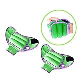 Weighted Gloves Pair of Wrist Weights Glove with Holes for Finger and Thumb Available in 1LB or 2LB Set of 2 Training Weight Gloves (2 LB - (Green))