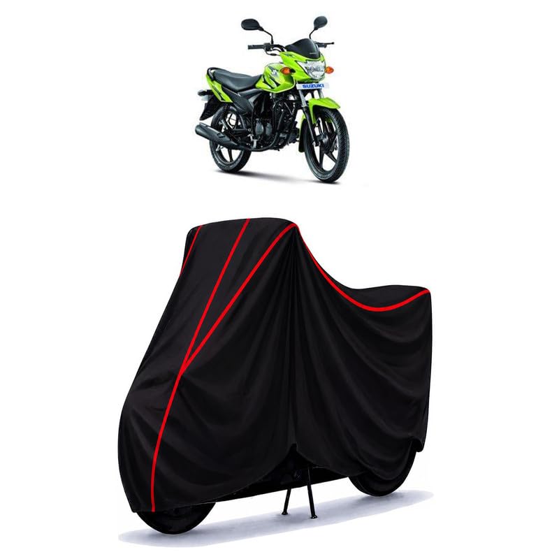 Image of Suzuki Hayate 125 ABS BS6 Water Resistant Bike Cover for All Motorcycles & Rain | Heavy Duty Taffeta Fabric | UV Protection, Dustproof, Scratchproof | All Weather Two Wheeler Cover with Elastic Bottom