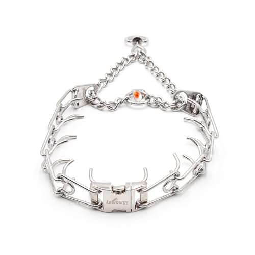 Leerburg Quick Release Herm Prenger Collar (Silver Buckle w/Large Stainless Steel Collar)