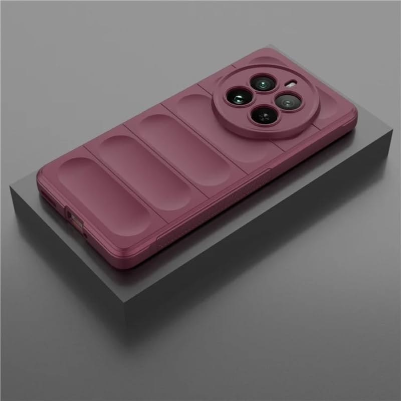 Image of Back Case Cover for Realme 12 Plus 5G, Compatible for Realme 12 Plus 5G Back Case Cover,Matte Case with Inner Lining, Liquid Silicon Magic Case with Camera Protection (TPU, Plum)