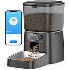 oneisall 3.5L Futterautomat Katze, WiFi Intelligenter Katzenfutter Automat, APP-Steuerung, 1-10 Mahlzeiten pro Tag, Futterspender für Katzen/Hunde, mit Edelstahlnapf