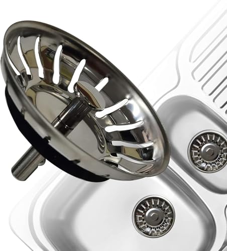 Tappo filtro per Lavello da Cucina, tappo di scarico per filtro addensato da cucina in acciaio inossidabile, Filtro per Lavello Cucina - Acciaio Inox - Non si Intas (Diametro: 82 mm)