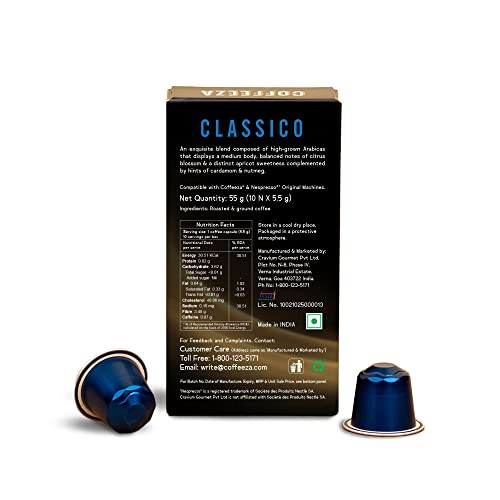 Image of Coffeeza Classico Aluminum Coffee Capsules, Intensity - 6 /10 - Nespresso Compatible Coffee Pods (Box of 300)