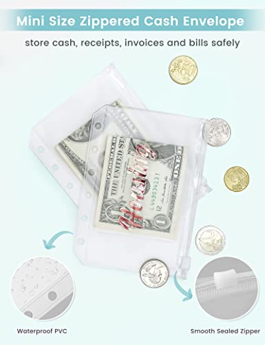 Zreal A7 Budget Binder With 12 Cash Envelopes, Money Organizer For Cash, Turquoise Mini Binder Wallet For Cash Stuffing Binder, Money Saving Binder, Envelope System Wallet For Cash Budgeting #TOP4