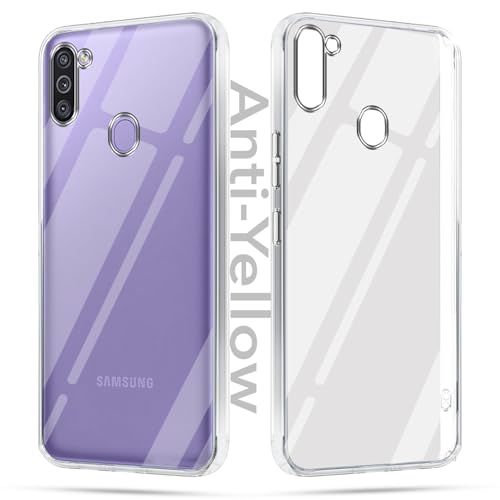 Image of Jkobi Back Cover Case for Samsung Galaxy M11 (Hard Anti Yellow Clear Case | Drop & Camera Protection | Shockproof Polycarbonate)