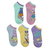 Nick 90's Ladies and Juniors Pastel 5 Pk(5 Pair) No Show Socks (9-11)