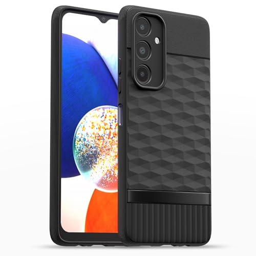 Image of Pikkme Back Cover for Samsung Galaxy A14 5G Camera Protection 3D Hexa Cube Design Silicone Protective Bumper Case (Black)