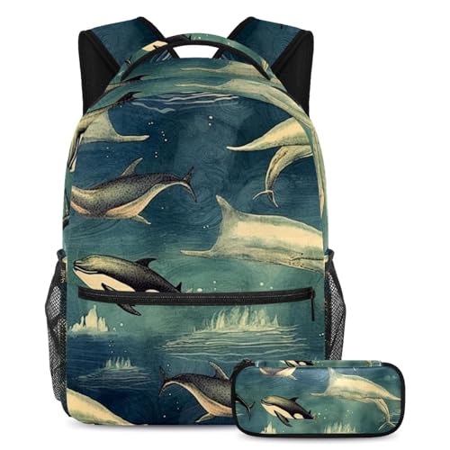Sac à dos baleine du monde marin un cadeau vintage unique pour inspirer les écoliers