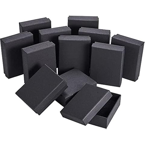 LATERN 12Pcs Black Cardboard Jewellery Boxes Cover