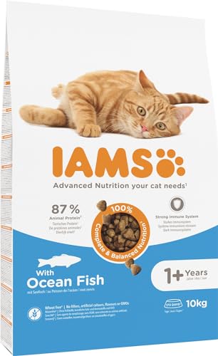 IAMS Katzenfutter trocken mit Fisch - Trockenfutter für Katzen im Alter von 1-6 Jahren, 10 kg