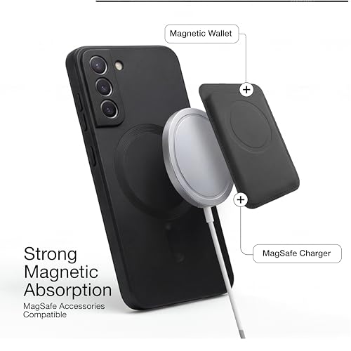 Image of amazon basics Premium Mag-Safe Case for Samsung Galaxy S21FE 5G | Shockproof & Anti-Scratch Cover | Soft Silicone with Wireless Charging | Camera Lens Guard - Black