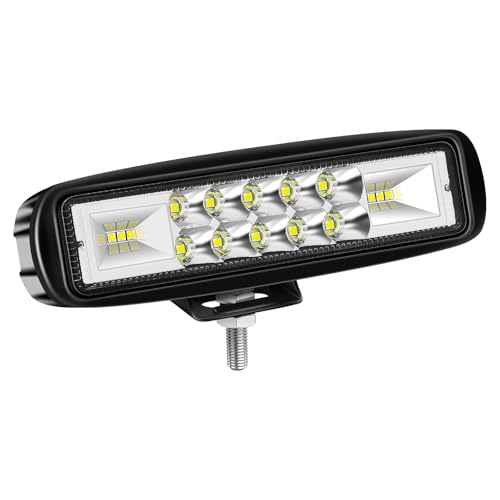 Willpower 1pc 6 Inch 24W LED Work Light Bar, Spot Flood Combo 12V 24V Offroad Driving Lights Fog Lamps for Truck Tractor 4x4 Car ATV Motorbike Motorcycle, 6000K White, IP67, LED Reverse Lights